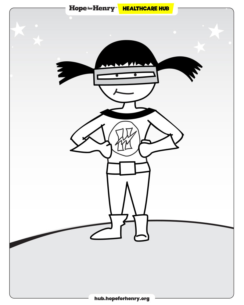 a strong superhero girl with hands on hips